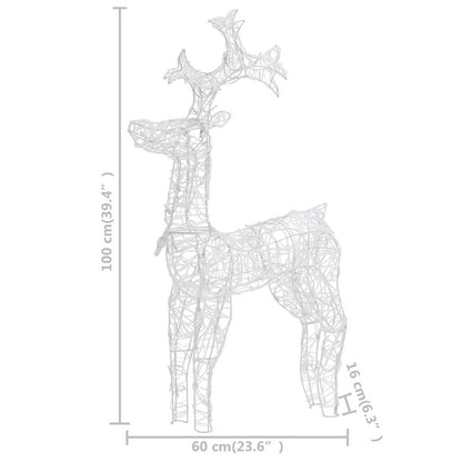 vidaXL Reindeer Christmas Decorations 2 pcs 60x16x100 cm Acrylic - warm white
