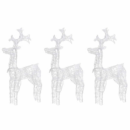 vidaXL Reindeer Christmas Decorations 3 pcs 60x16x100 cm Acrylic - warm white