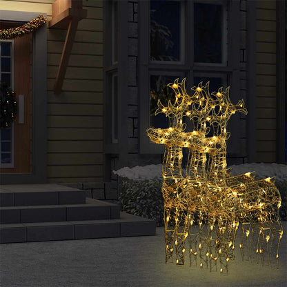 vidaXL Reindeer Christmas Decorations 3 pcs 60x16x100 cm Acrylic - warm white