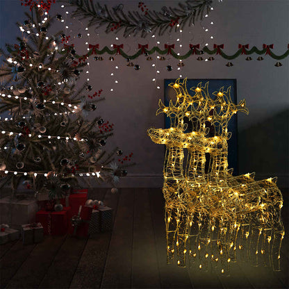 vidaXL Reindeer Christmas Decorations 3 pcs 60x16x100 cm Acrylic - warm white