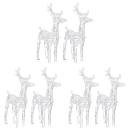 vidaXL Christmas Reindeers 6 pcs Warm White 240 LEDs Acrylic