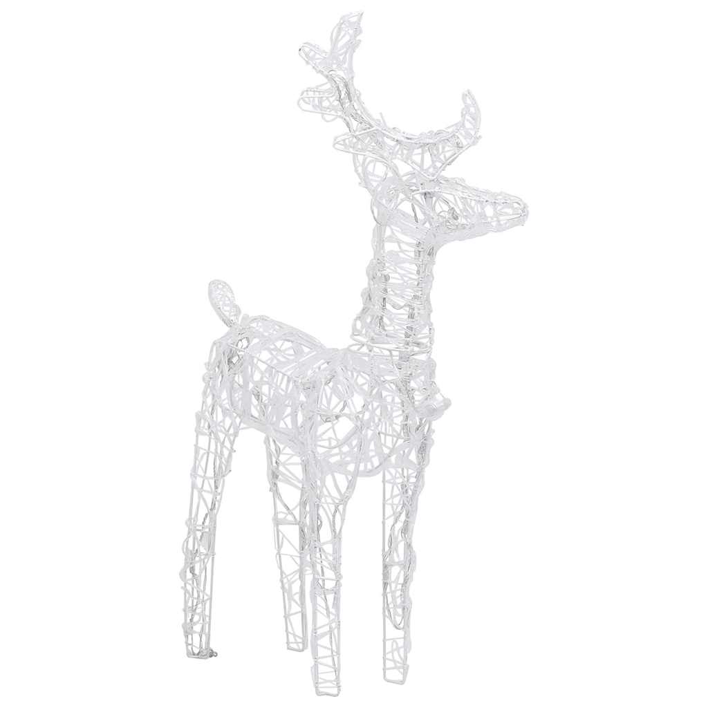 vidaXL Christmas Reindeers 4 pcs Cold White 160 LEDs Acrylic - Cool White - 43 x 11 x 55 cm