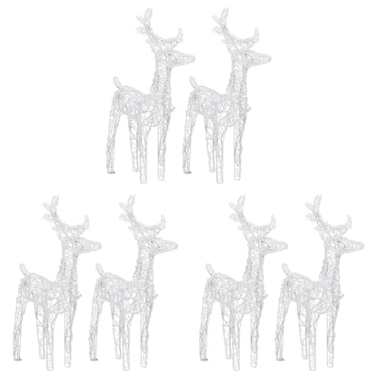 vidaXL Christmas Reindeers 6 pcs Cold White 240 LEDs Acrylic - Cool White - 43 x 11 x 55 cm