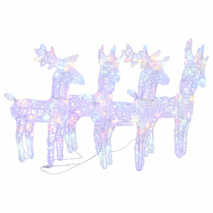 vidaXL Christmas Reindeers 4 pcs Multicolour 160 LEDs Acrylic - 43 x 11 x 55 cm