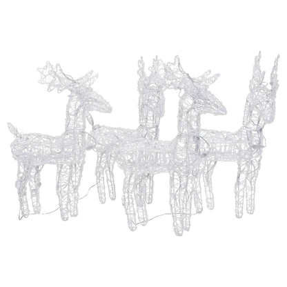 vidaXL Christmas Reindeers 4 pcs Multicolour 160 LEDs Acrylic - 43 x 11 x 55 cm