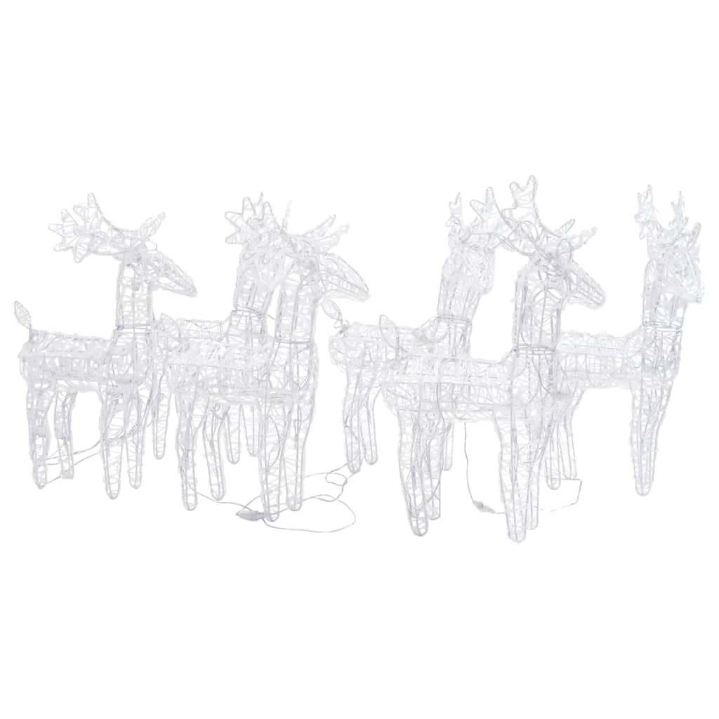vidaXL Christmas Reindeers 6 pcs Multicolour 240 LEDs Acrylic - 43 x 11 x 55 cm