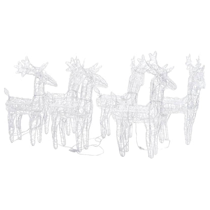 vidaXL Christmas Reindeers 6 pcs Multicolour 240 LEDs Acrylic - 43 x 11 x 55 cm
