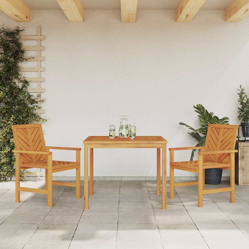 vidaXL Garden Dining Set 3 pcs Brown Solid Acacia Wood - 90 x 90 x 74 cm