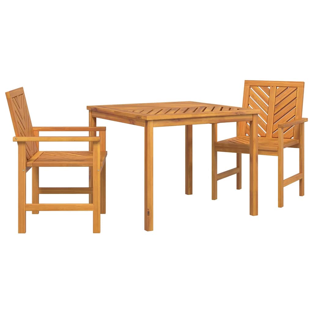 vidaXL Garden Dining Set 3 pcs Brown Solid Acacia Wood - 90 x 90 x 74 cm