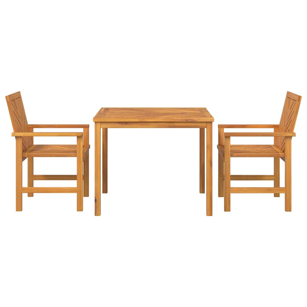 vidaXL Garden Dining Set 3 pcs Brown Solid Acacia Wood - 90 x 90 x 74 cm