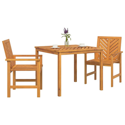 vidaXL Garden Dining Set 3 pcs Brown Solid Acacia Wood - 90 x 90 x 74 cm
