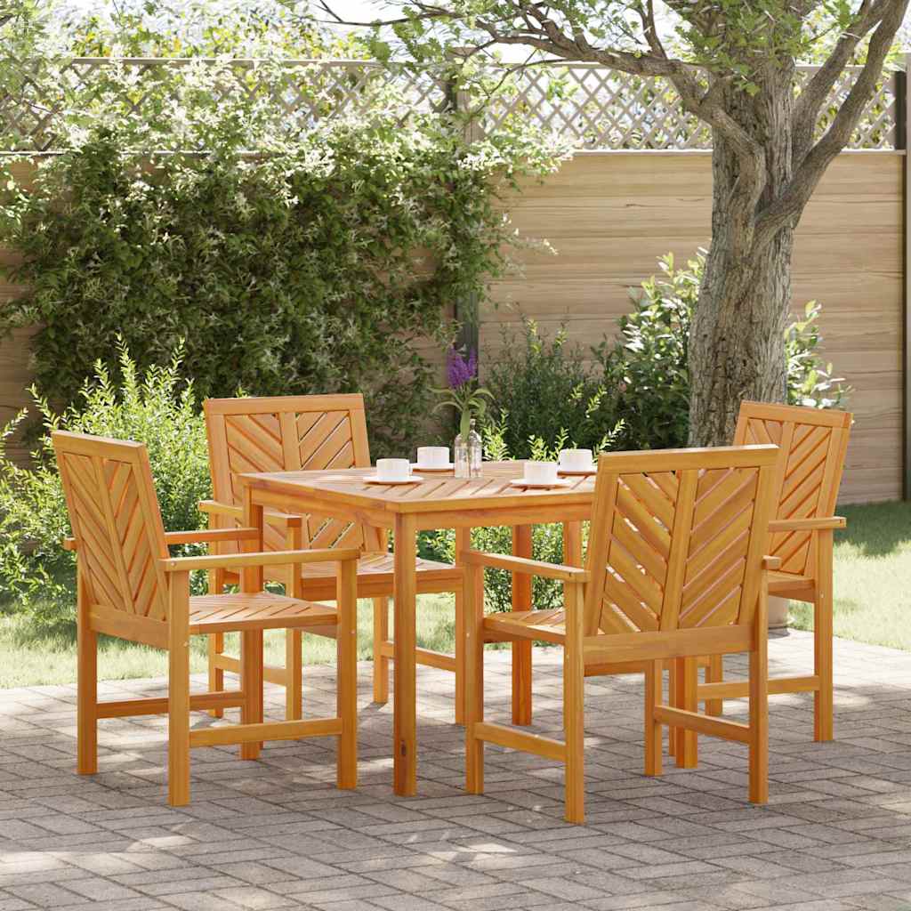 vidaXL Garden Dining Set 5 pcs Brown Solid Acacia Wood - 90 x 90 x 74 cm