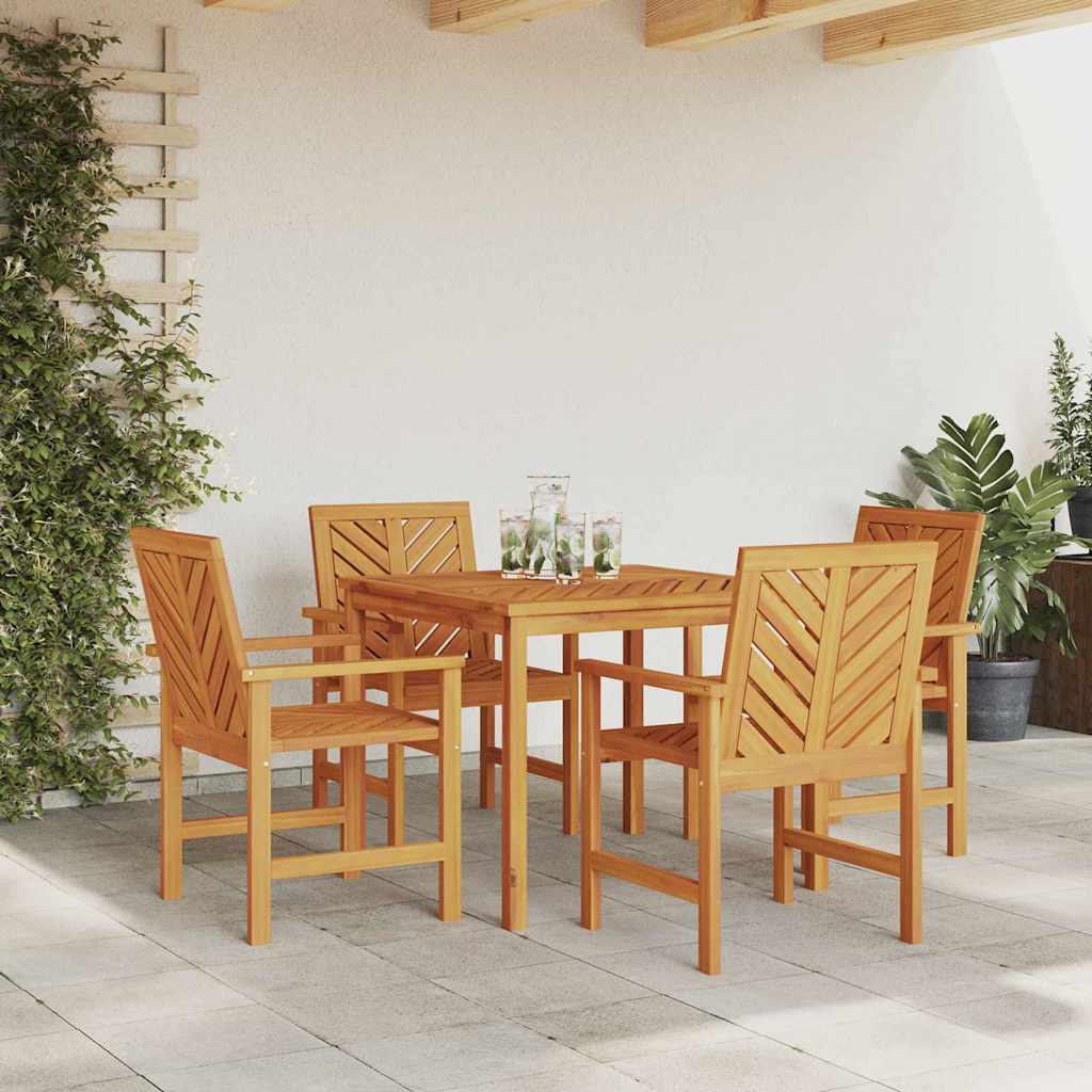vidaXL Garden Dining Set 5 pcs Brown Solid Acacia Wood - 90 x 90 x 74 cm