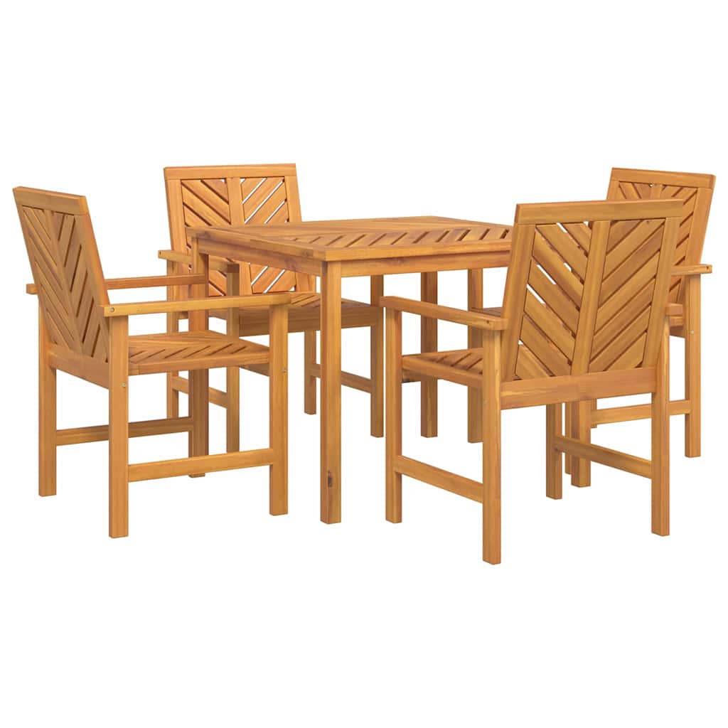 vidaXL Garden Dining Set 5 pcs Brown Solid Acacia Wood - 90 x 90 x 74 cm