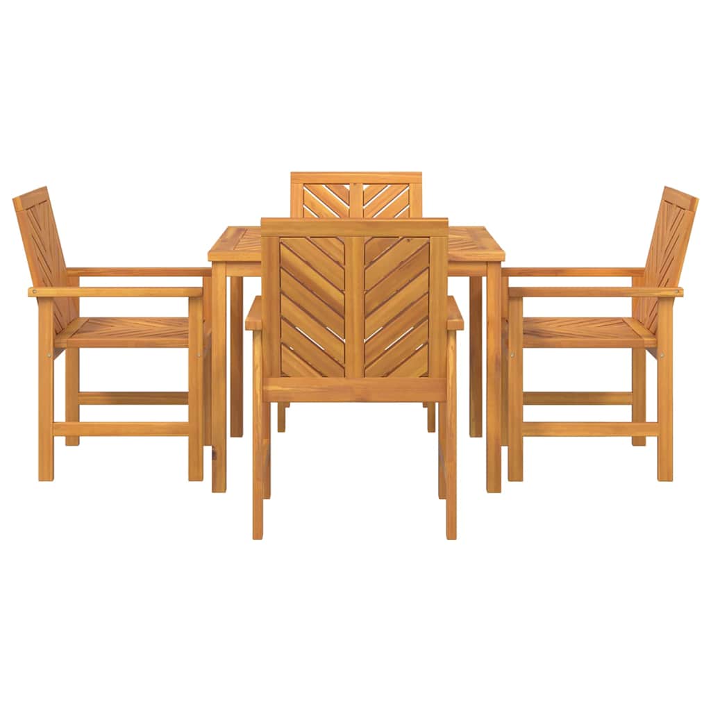 vidaXL Garden Dining Set 5 pcs Brown Solid Acacia Wood - 90 x 90 x 74 cm