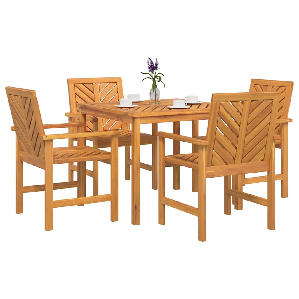 vidaXL Garden Dining Set 5 pcs Brown Solid Acacia Wood - 90 x 90 x 74 cm