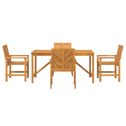 vidaXL Garden Dining Set 5 pcs Brown Solid Acacia Wood - 150 x 90 x 74 cm