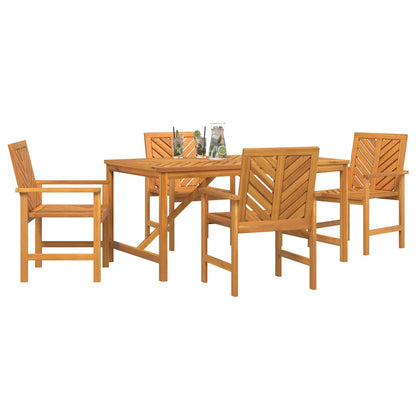 vidaXL Garden Dining Set 5 pcs Brown Solid Acacia Wood - 150 x 90 x 74 cm