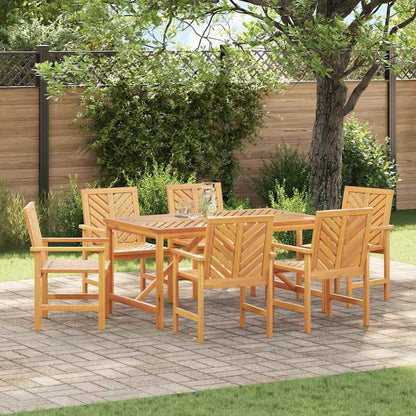 vidaXL Garden Dining Set 7 pcs Brown Solid Acacia Wood - 150 x 90 x 74 cm
