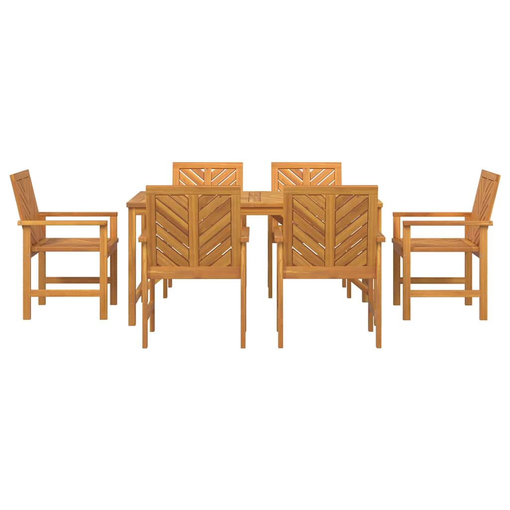 vidaXL Garden Dining Set 7 pcs Brown Solid Acacia Wood - 150 x 90 x 74 cm