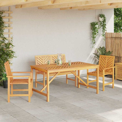 vidaXL Garden Dining Set 4 pcs Brown Solid Acacia Wood - 150 x 90 x 74 cm