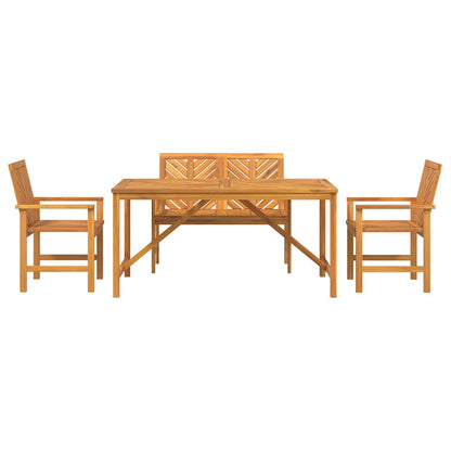 vidaXL Garden Dining Set 4 pcs Brown Solid Acacia Wood - 150 x 90 x 74 cm