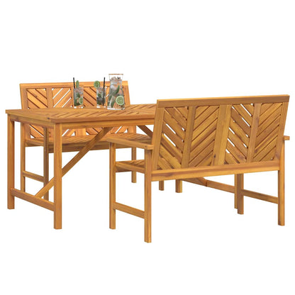 vidaXL Garden Dining Set 3 pcs Brown Solid Acacia Wood - 150 x 90 x 74 cm