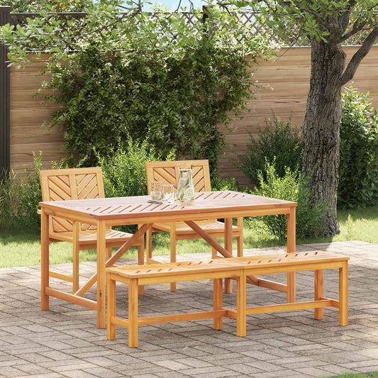 vidaXL Garden Dining Set 4 pcs Brown Solid Acacia Wood - 150 x 90 x 74 cm - 23579