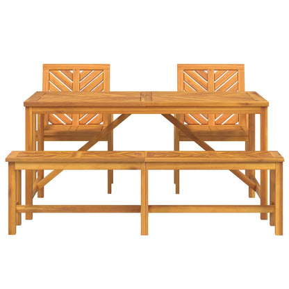 vidaXL Garden Dining Set 4 pcs Brown Solid Acacia Wood - 150 x 90 x 74 cm - 23579
