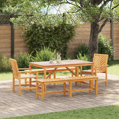 vidaXL Garden Dining Set 5 pcs Brown Solid Acacia Wood - 150 x 90 x 74 cm - 23582
