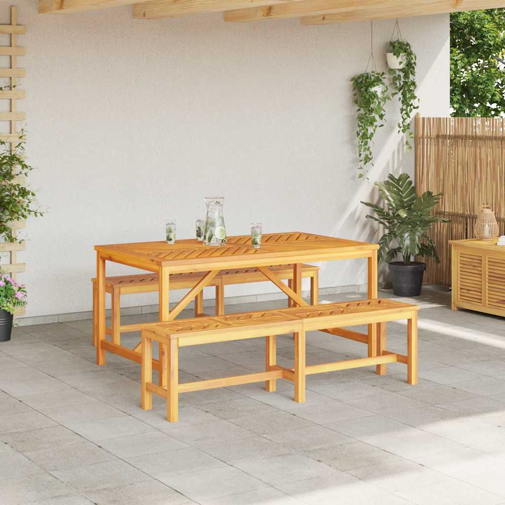 vidaXL Garden Dining Set 3 pcs Brown Solid Acacia Wood - 150 x 90 x 74 cm - 23588