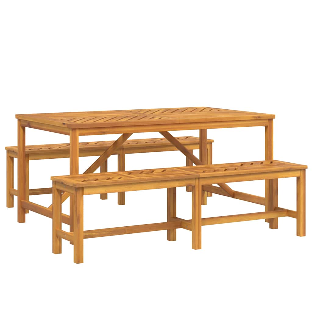 vidaXL Garden Dining Set 3 pcs Brown Solid Acacia Wood - 150 x 90 x 74 cm - 23588
