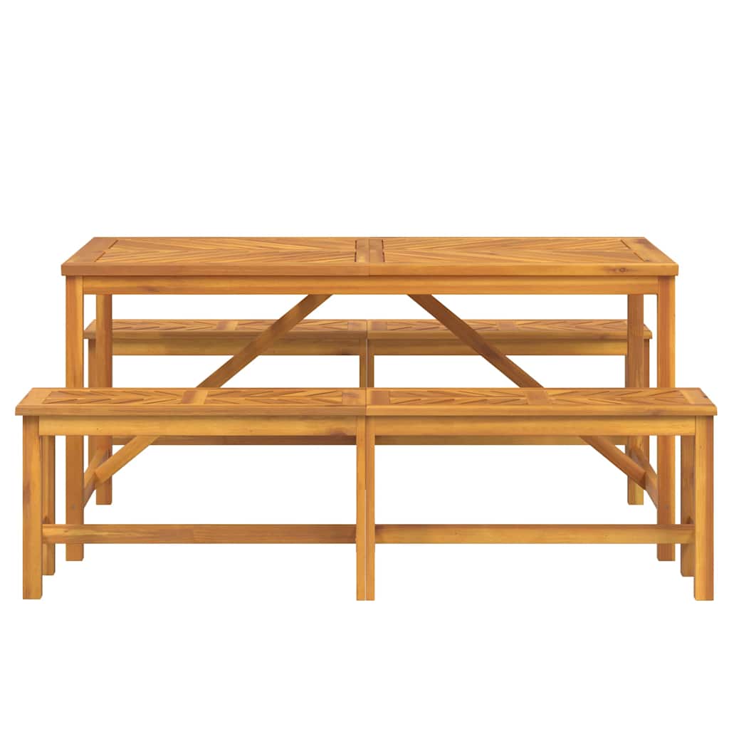 vidaXL Garden Dining Set 3 pcs Brown Solid Acacia Wood - 150 x 90 x 74 cm - 23588