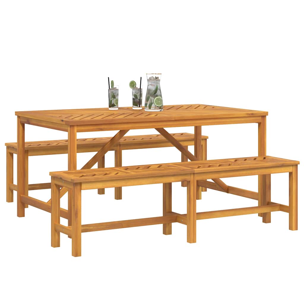vidaXL Garden Dining Set 3 pcs Brown Solid Acacia Wood - 150 x 90 x 74 cm - 23588