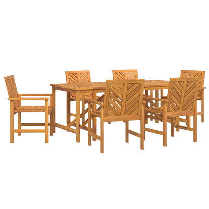 vidaXL Garden Dining Set 7 pcs Brown Solid Acacia Wood - 200 x 90 x 74 cm