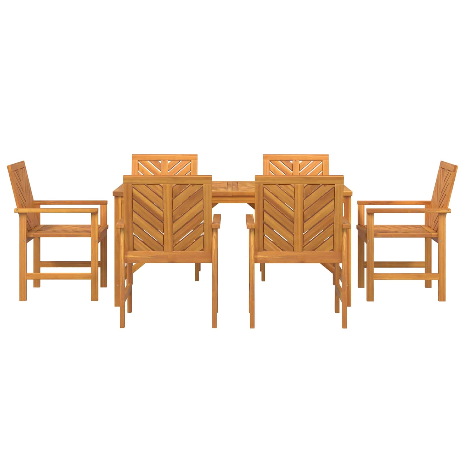 vidaXL Garden Dining Set 7 pcs Brown Solid Acacia Wood - 200 x 90 x 74 cm