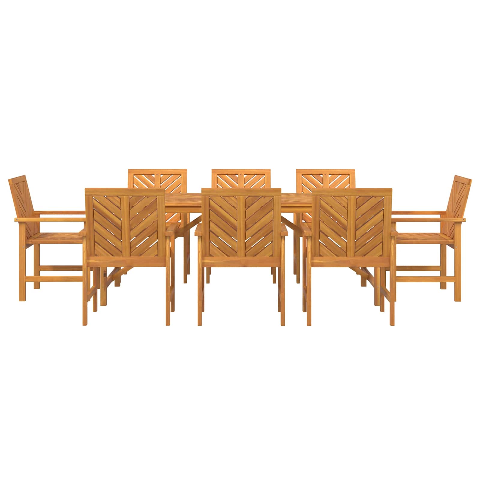 vidaXL Garden Dining Set 9 pcs Brown Solid Acacia Wood - 200 x 90 x 74 cm