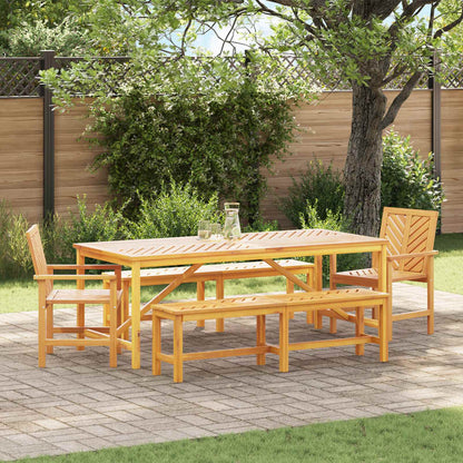 vidaXL Garden Dining Set 5 pcs Brown Solid Acacia Wood - 200 x 90 x 74 cm