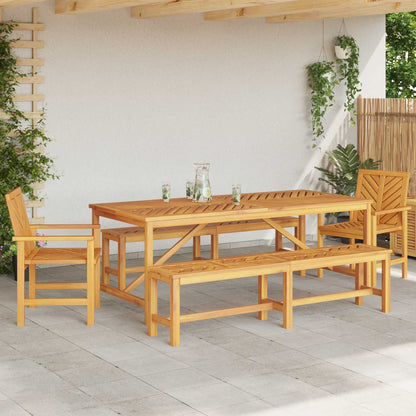 vidaXL Garden Dining Set 5 pcs Brown Solid Acacia Wood - 200 x 90 x 74 cm