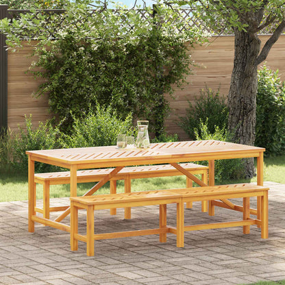 vidaXL Garden Dining Set 3 pcs Brown Solid Acacia Wood - 200 x 90 x 74 cm