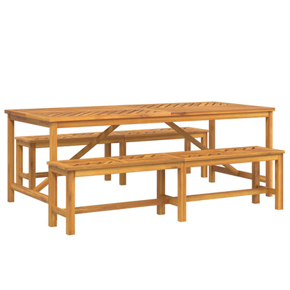 vidaXL Garden Dining Set 3 pcs Brown Solid Acacia Wood - 200 x 90 x 74 cm