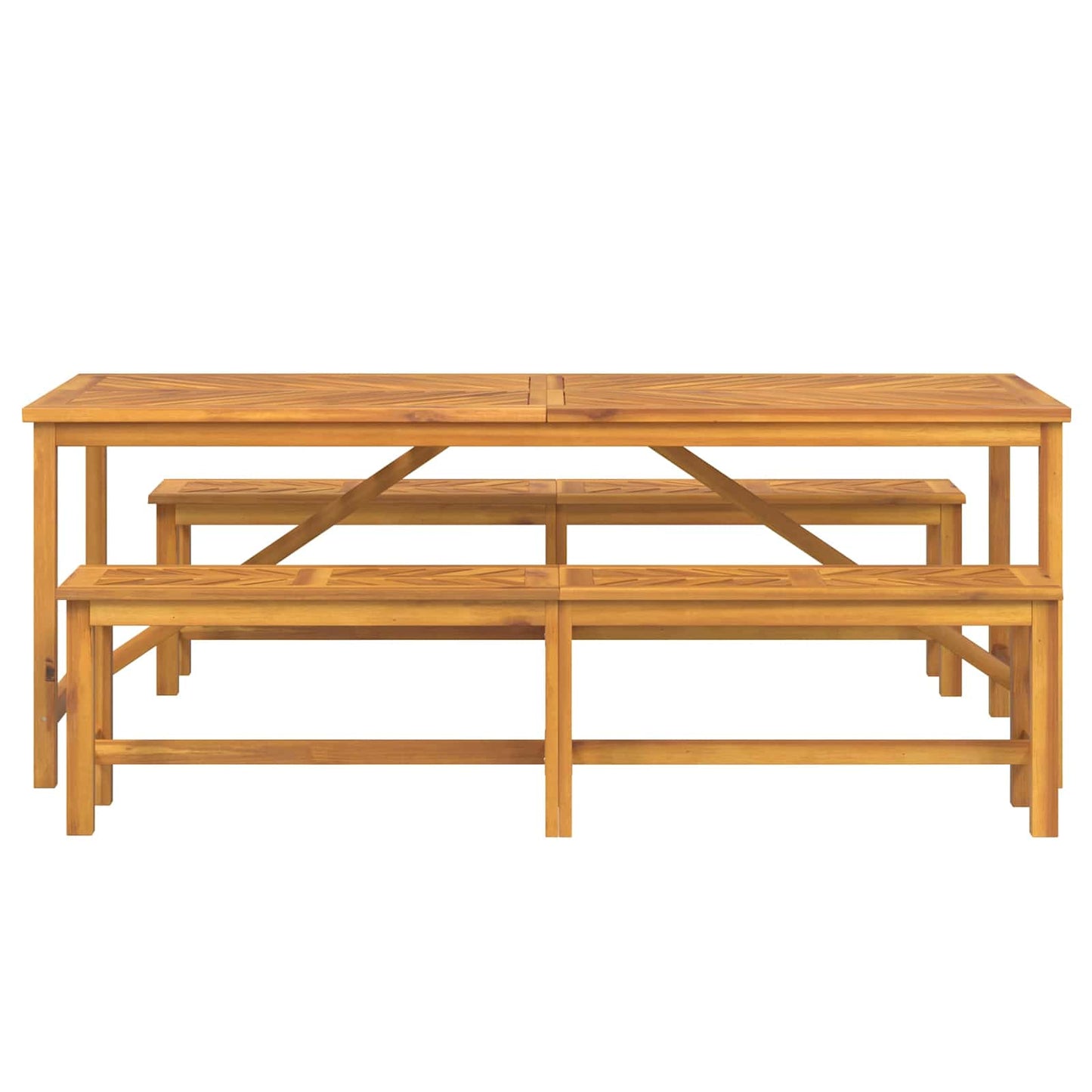 vidaXL Garden Dining Set 3 pcs Brown Solid Acacia Wood - 200 x 90 x 74 cm