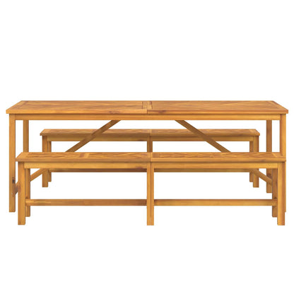 vidaXL Garden Dining Set 3 pcs Brown Solid Acacia Wood - 200 x 90 x 74 cm
