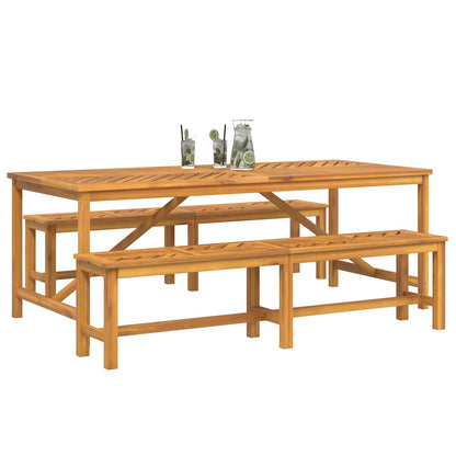 vidaXL Garden Dining Set 3 pcs Brown Solid Acacia Wood - 200 x 90 x 74 cm