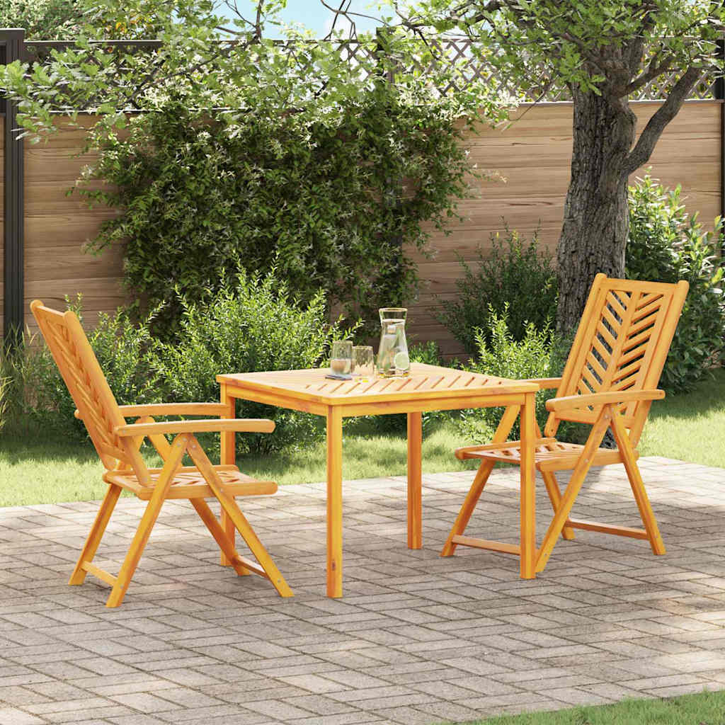 vidaXL Garden Dining Set 3 pcs Brown Solid Acacia Wood - 90 x 90 x 74 cm - 23630