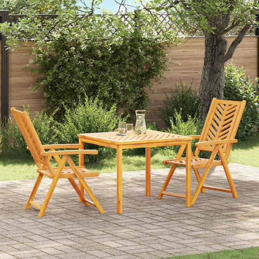 vidaXL Garden Dining Set 3 pcs Brown Solid Acacia Wood - 90 x 90 x 74 cm - 23630
