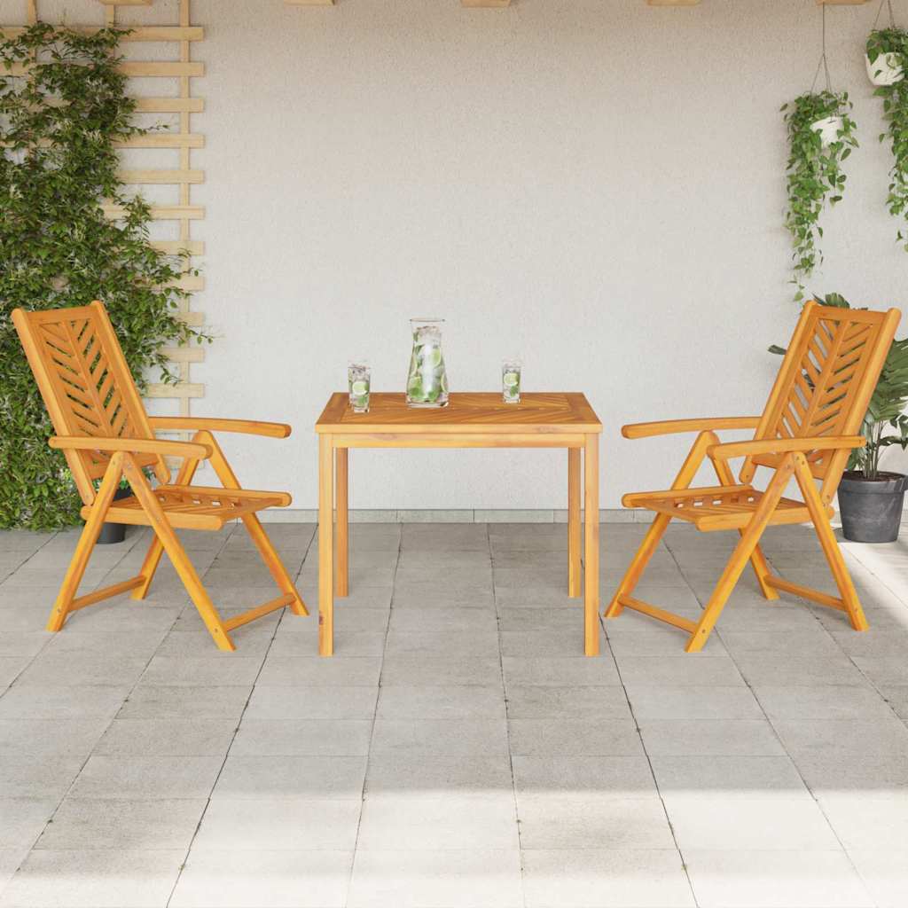 vidaXL Garden Dining Set 3 pcs Brown Solid Acacia Wood - 90 x 90 x 74 cm - 23630