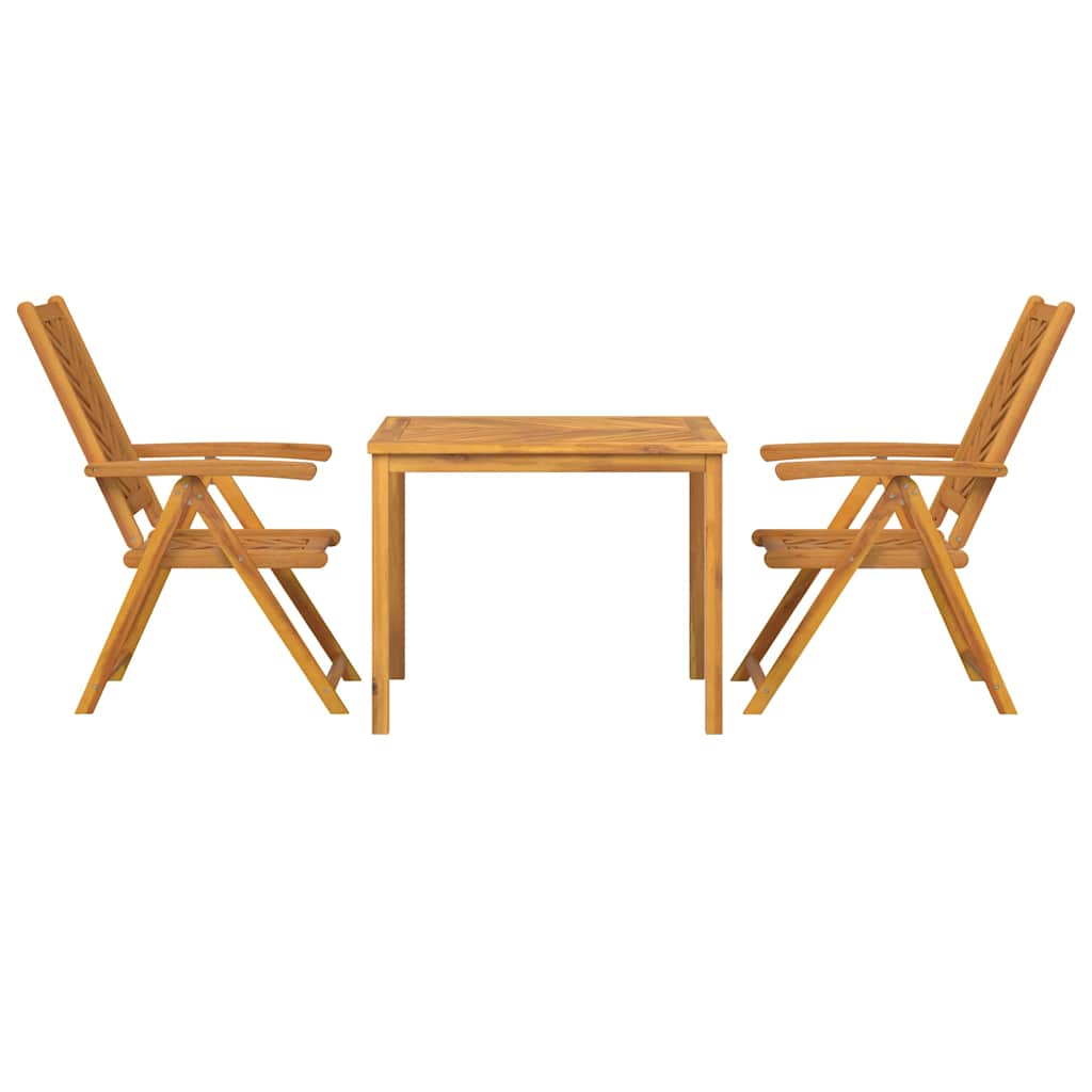 vidaXL Garden Dining Set 3 pcs Brown Solid Acacia Wood - 90 x 90 x 74 cm - 23630