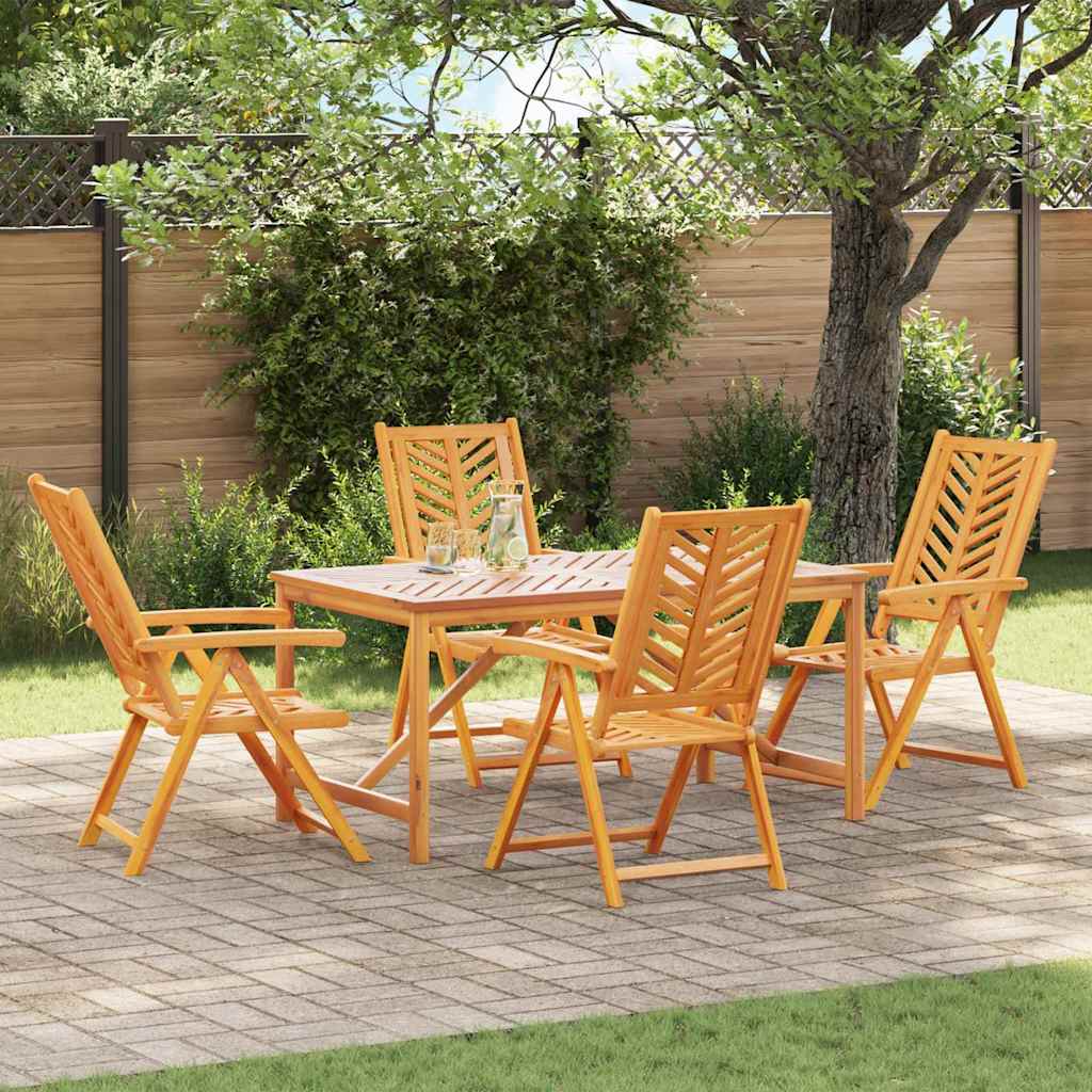 vidaXL Garden Dining Set 5 pcs Brown Solid Acacia Wood - 150 x 90 x 74 cm - 23639