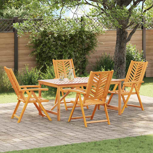 vidaXL Garden Dining Set 5 pcs Brown Solid Acacia Wood - 150 x 90 x 74 cm - 23639